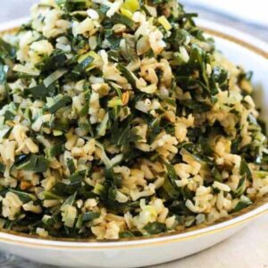 Collard greens and rice