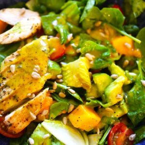 JERK CHICKEN SPRING MIX VEGETABLE SALAD