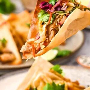 Jerk Chicken Wonton Tacos Pic
