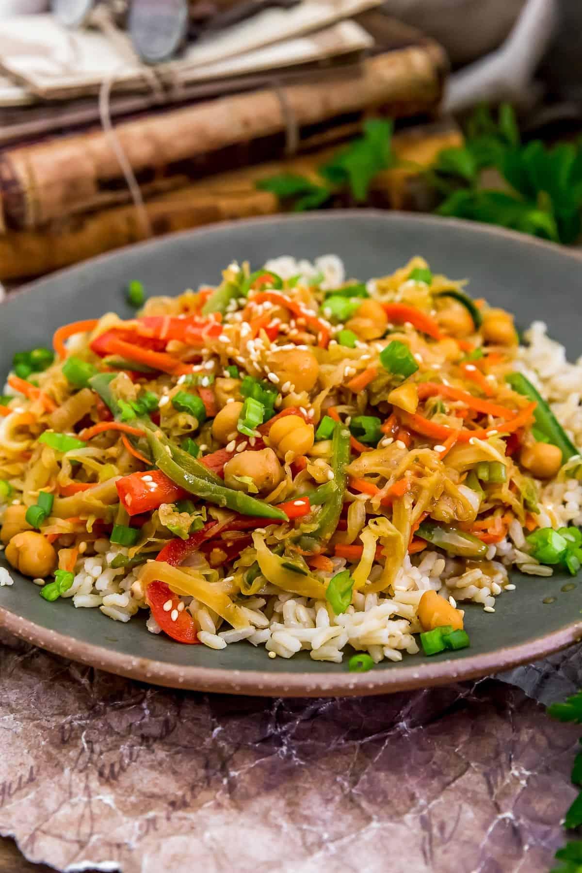 Sweet Asian Chilli Chickpeas and Cabbage