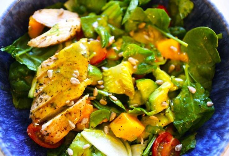 JERK CHICKEN SPRING MIX VEGETABLE SALAD