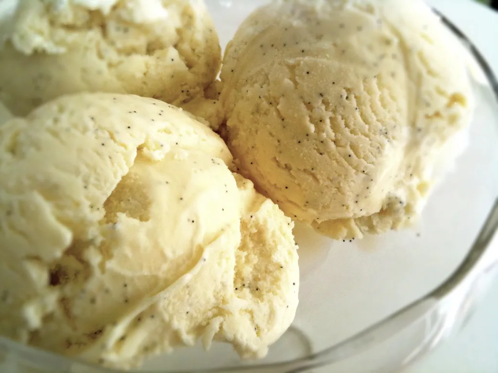 white chocolate vanilla bean ice cream